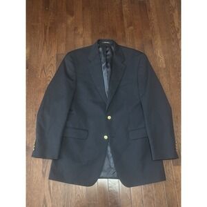 Ralph Lauren 40L Navy Blue Gold Buttons Blazer Jacket Sport Suit Coat Classic